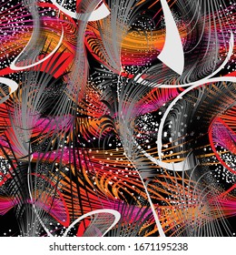 Tropical palm leaves, jungle leaf seamless vector floral pattern background