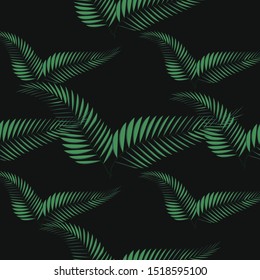 Tropical palm leaves, jungle leaves seamless floral pattern background