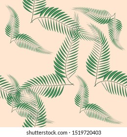 Tropical palm leaves, jungle leaves seamless floral pattern background