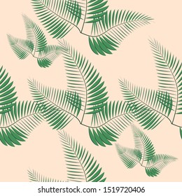 Tropical palm leaves, jungle leaves seamless floral pattern background