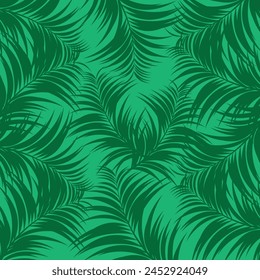 Tropical palm leaves, jungle leaves seamless vector floral pattern background