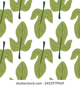 Tropical palm leaves, jungle leaves seamless vector floral pattern background