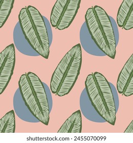 Tropical palm leaves, jungle leaves seamless vector floral pattern background