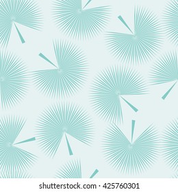 Tropical palm leaves, jungle leaves seamless vector floral pattern background. mint, light green, celadon, pastel