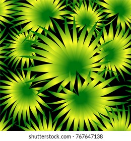 Tropical palm leaves, jungle leaves. Seamless vector pattern.