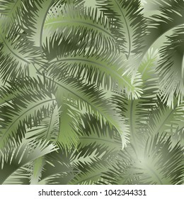 Tropical palm leaves, jungle leaves vector floral pattern background
