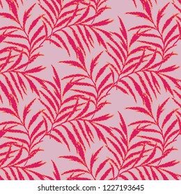 Tropical palm leaves, jungle leaves vector floral pattern background.