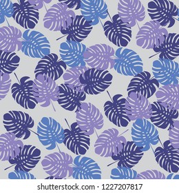 Tropical palm leaves, jungle leaves vector floral pattern background.