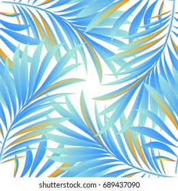 Tropical palm leaves, jungle leaves. Vector floral pattern background.