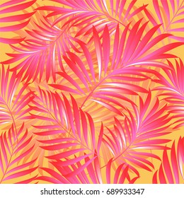 Tropical palm leaves, jungle leaves. Vector floral pattern background.