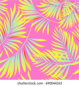 Tropical palm leaves, jungle leaves. Vector floral pattern background.