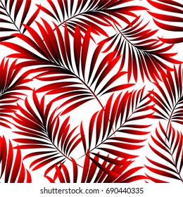 Tropical palm leaves, jungle leaves. Vector floral pattern background.