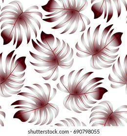 Tropical palm leaves, jungle leaves. Vector floral pattern background.