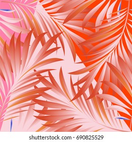 Tropical palm leaves, jungle leaves. Vector floral pattern background.