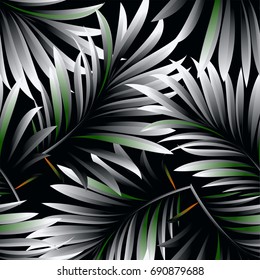 Tropical palm leaves, jungle leaves. Vector floral pattern background.