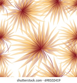 Tropical palm leaves, jungle leaves. Vector floral pattern background.
