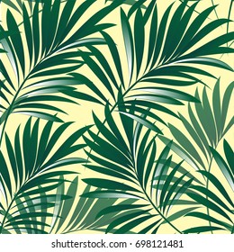 Tropical palm leaves, jungle leaves. Vector floral pattern background.