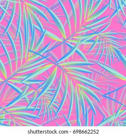 Tropical palm leaves, jungle leaves. Vector floral pattern background.