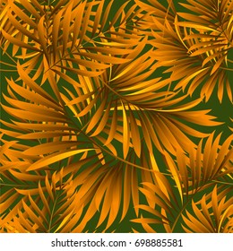 Tropical palm leaves, jungle leaves. Vector floral pattern background.