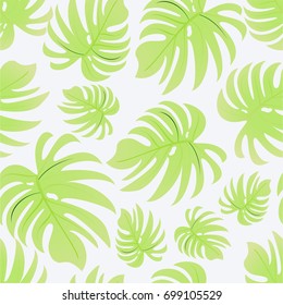 Tropical palm leaves, jungle leaves. Vector floral pattern background.