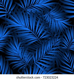 Tropical palm leaves, jungle leaves. Vector floral pattern background.