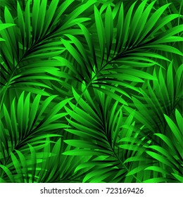 Tropical palm leaves, jungle leaves. Vector floral pattern background.