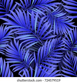 Tropical palm leaves, jungle leaves. Vector floral pattern background.