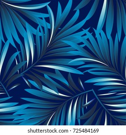 Tropical palm leaves, jungle leaves. Vector floral pattern background.