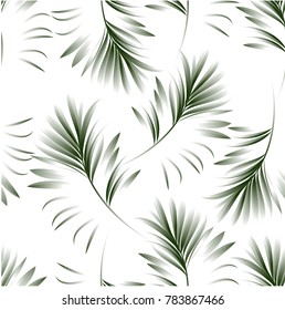 Tropical palm leaves, jungle leaves. Vector floral pattern background.