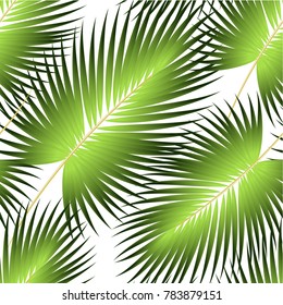 Tropical palm leaves, jungle leaves. Vector floral pattern background.
