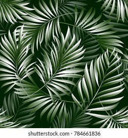 Tropical palm leaves, jungle leaves. Vector floral  pattern background.