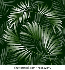 Tropical palm leaves, jungle leaves. Vector floral  pattern background.