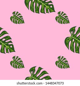 Tropical palm leaves, monstera, jungle leaf vector seamless floral summer pattern background