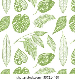 tropical palm leaves pattern