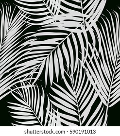 Tropical palm leaves  pattern .