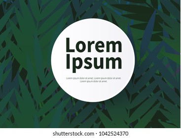 Tropical palm leaves pattern. Branches and leaves of tropical plants. Vector illustration.