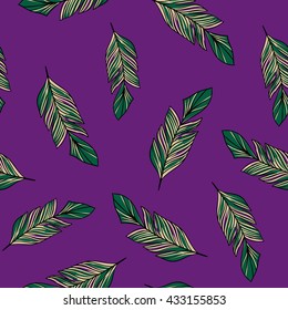 tropical palm leaves pattern floral seamless flower fashion background
