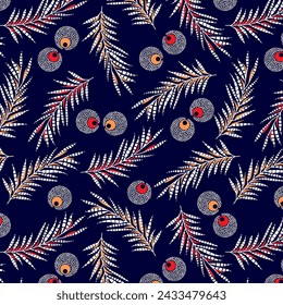 Tropical palm leaves pattern for print