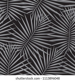 Tropical palm leaves pattern seamless background. Exotic fashion trendy floral foliage pattern. Seamless beautiful botany palm tree summer decoration design.Vector pattern print for swimwear wrapping