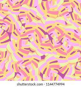 Tropical palm leaves pattern seamless background. Exotic floral fashion foliage art pattern. Seamless beautiful botany palm tree summer decoration design. Print pattern for textile swimwear. Vector