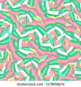 Tropical palm leaves pattern seamless background. Exotic floral fashion foliage art pattern. Seamless beautiful botany palm tree summer decoration design. Print pattern for textile swimwear. Vector