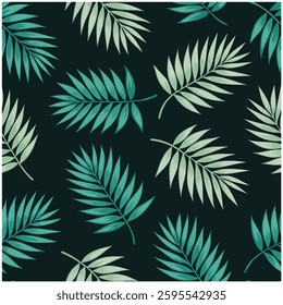 Tropical palm leaves pattern vector