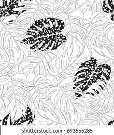 tropical palm leaves repeat wallpaper background