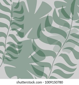 Tropical palm leaves seamless pattern