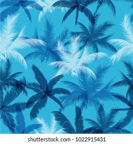 Hojas tropicales de palma sin fisuras. Ilustración vectorial.
