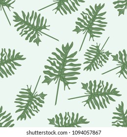 Tropical Palm Leaves. Seamless Pattern. Vector Illustration. Jungle Leaves Floral Pattern.