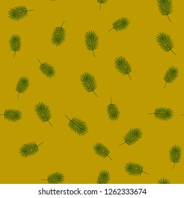 Tropical palm leaves seamless pattern. Jungle background