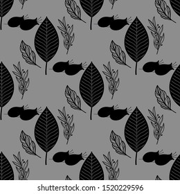 Tropical palm leaves seamless pattern for background, wrapping paper. Modern botanical endless repeatable motif for surface design.
