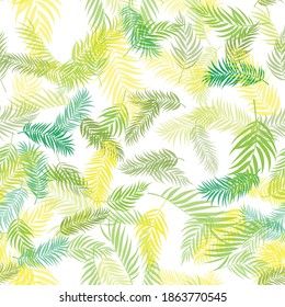 Tropical Palm Leaves Seamless Pattern Background. Vector Illustration EPS10