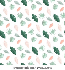 Tropical Palm Leaves Seamless Pattern Background. Vector Illustration EPS10